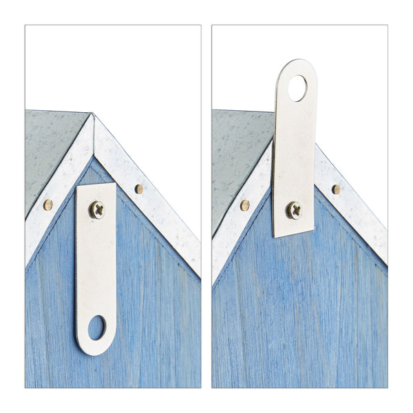 Insektenhotel blau mit Metalldach