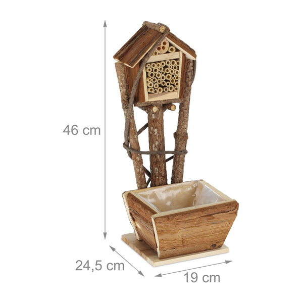 Bienenhotel mit Blumenkasten