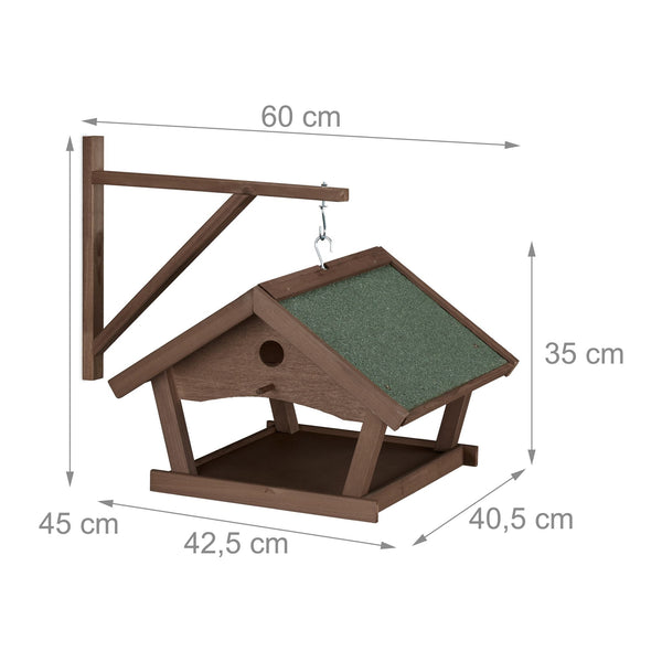 Braune hängende Vogelfutterwand