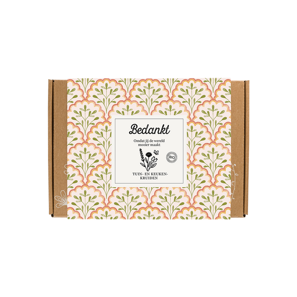 Geschenkbox klein "Dankeschön" mit 7 Samenbomben-Mix aus Garten- und Küchenkräutern