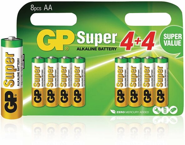 GP Super Alkaline Batterien 8er-Pack