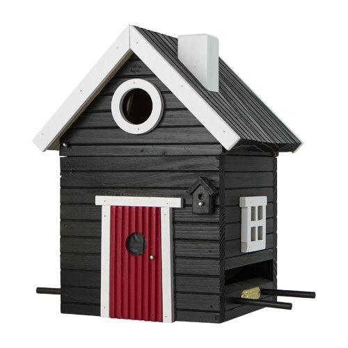 Vogelhaus Black Cottage 2-in-1 Lärchenholz | Wildlife Garden