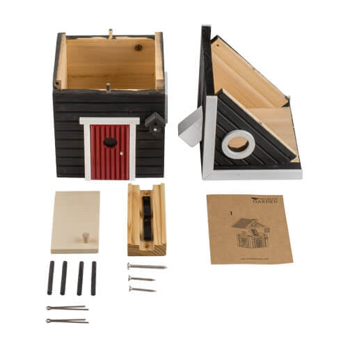 Vogelhaus Black Cottage 2-in-1 Lärchenholz | Wildlife Garden