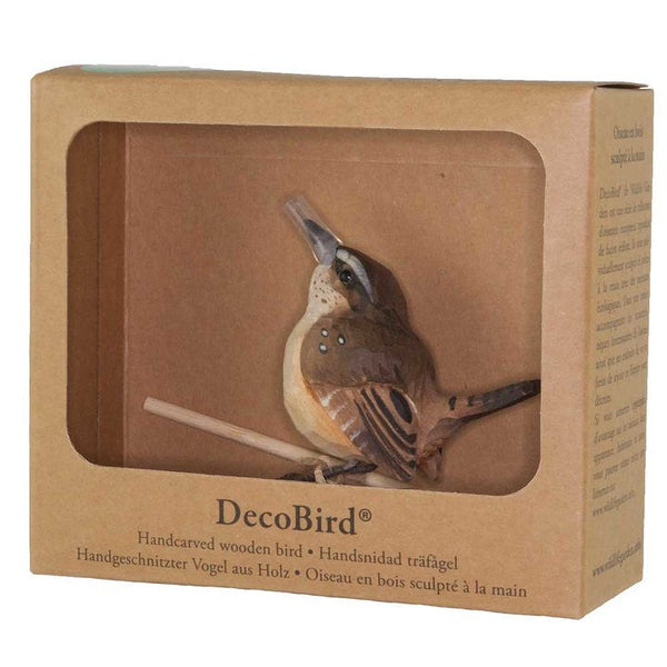Vogelbeeldje Winterkoning – Handgesneden Houten Decoratievogel | DecoBird Wildlife Garden – foto 3