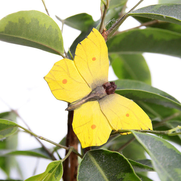 Decoratief Vlinderbeeldje Citroenvlinder – Houten Tuindecoratie | Wildlife Garden