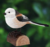 Vogelbeeldje Staartmees – Handgesneden Houten Decoratievogel | DecoBird Wildlife Garden – foto 4