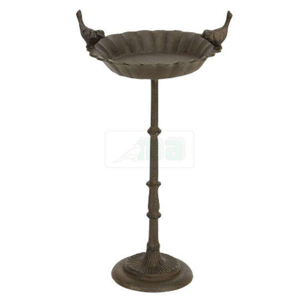 Birdbath High mit 2 Vögeln aus Metall