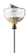 Vogelhäuschen aus Glas mit Vogeltränke