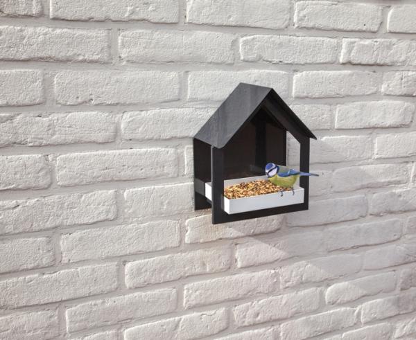 Esschert Design - Wandfuttertisch anthrazit/weiß
