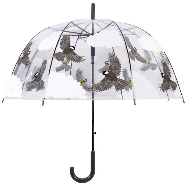 Regenschirm transparenter 2-seitiger Vogel