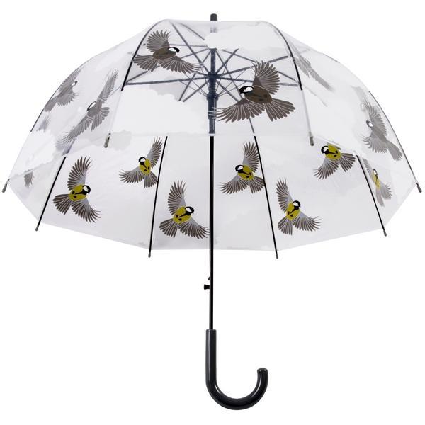 Regenschirm transparenter 2-seitiger Vogel