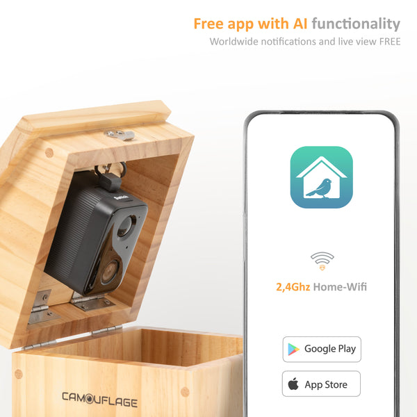 Tarn-Vogelhaus EZ-NestEye mit KI-Kamera