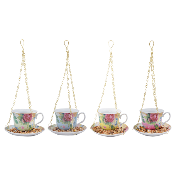 Vogelhäuschen Teetasse Rose