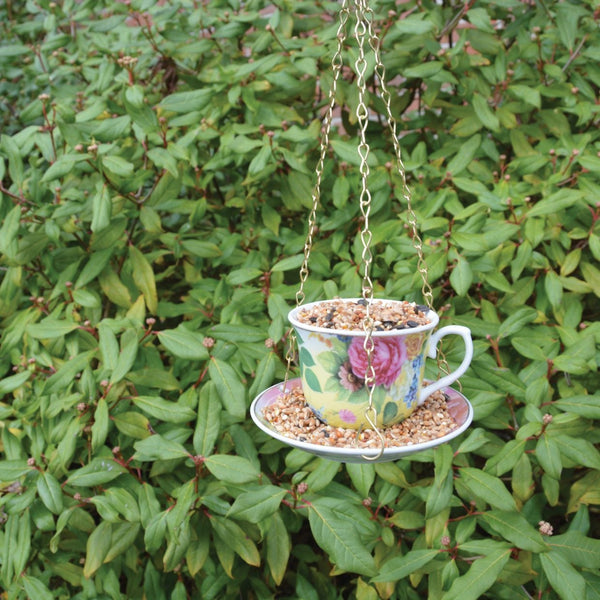 Vogelhäuschen Teetasse Rose