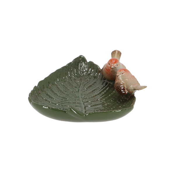 Birdbath Keramikvögel auf Blatt