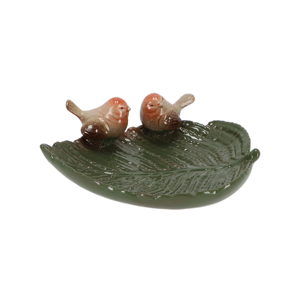 Birdbath Keramikvögel auf Blatt