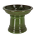 Vogelbad aus Keramik auf Fuß grün S