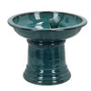 Keramik-Vogelbad auf Fuß petrol S