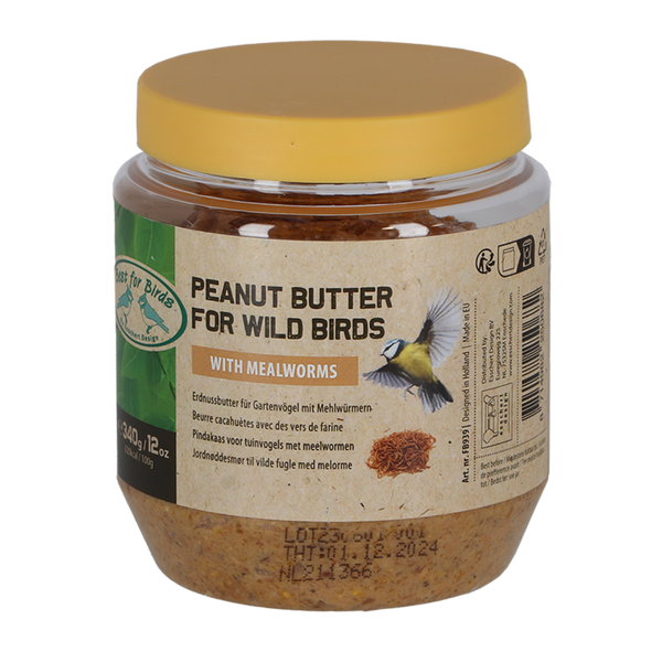 Vogel-Erdnussbutter mit Mehlwürmern