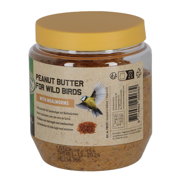 Vogel-Erdnussbutter mit Mehlwürmern