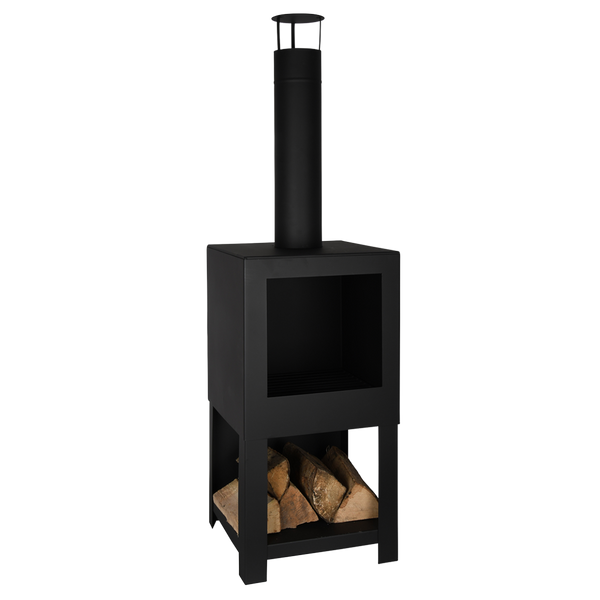 Terrassenofen mit Holzlager