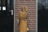 Holzskulptur Eule auf Stamm
