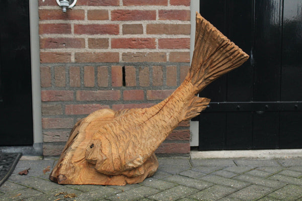 Holzskulptur Fisch 90cm