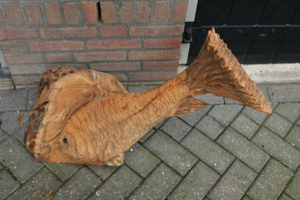 Holzskulptur Fisch 90cm