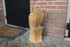 Holzskulptur Eule auf Stamm