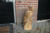 Holzskulptur Eule auf Stamm