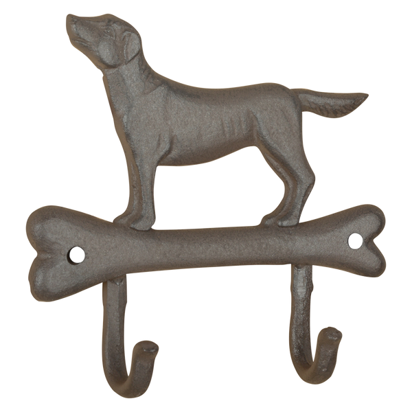 Hund am Knochenhaken