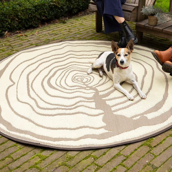 Runder Gartenteppich Jahresringe