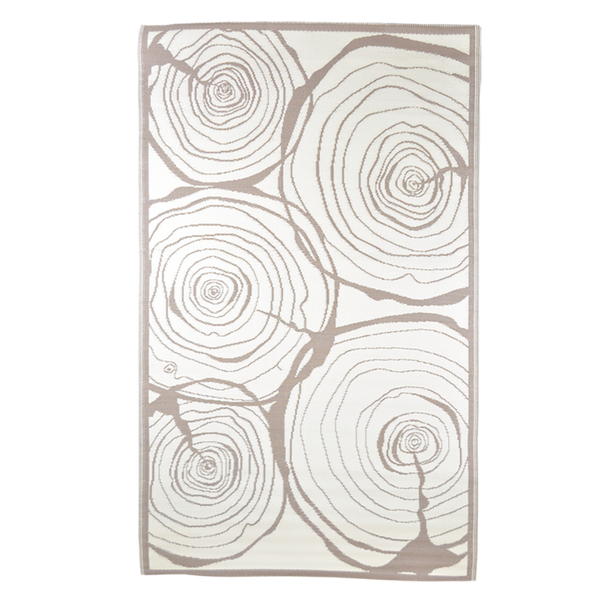 Rechteckiger Gartenteppich Jahresringe