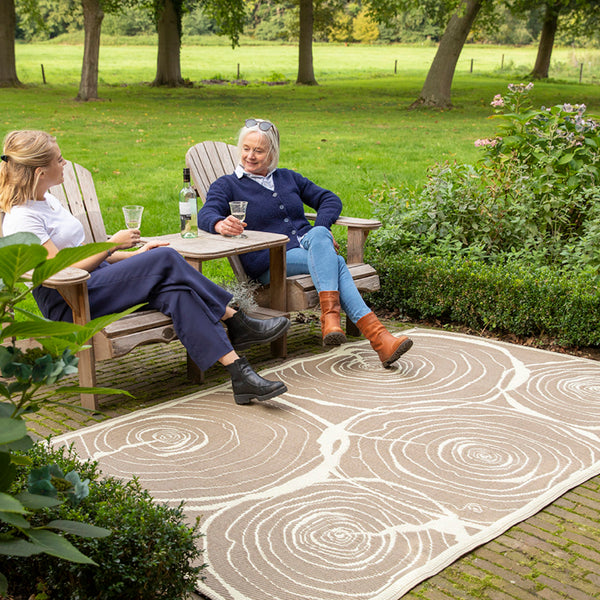 Rechteckiger Gartenteppich Jahresringe