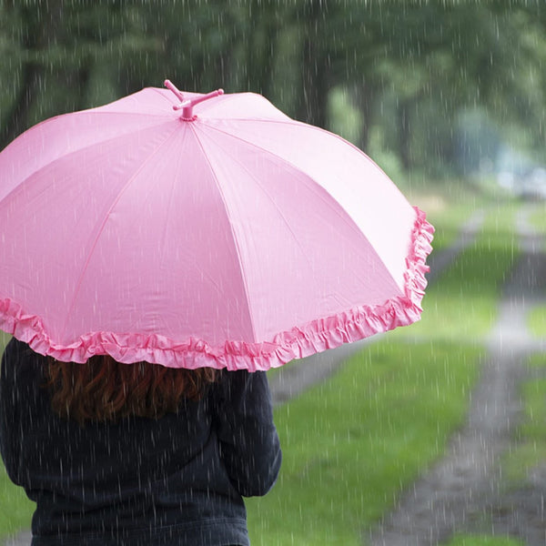 Regenschirmflamingo mit Rüschen