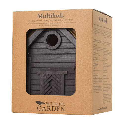 Vogelhaus Carbon-Schwarz 2-in-1 Multiholk | Wildlife Garden