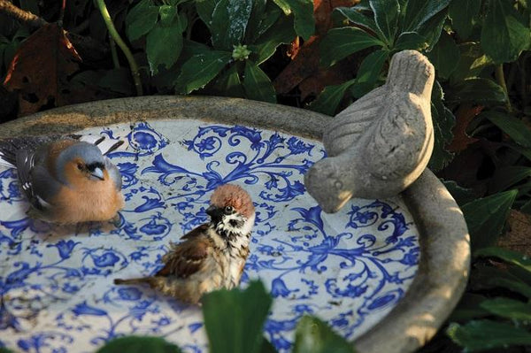 Vogelbad Keramik Blau-Weiß – Delfter Blau Stil | Esschert Design