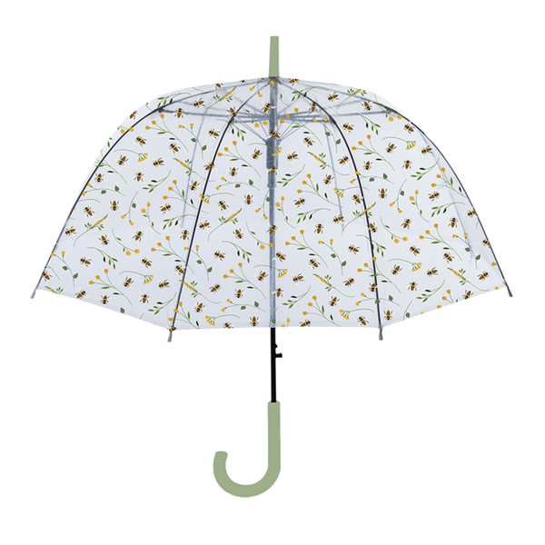 Transparenter Regenschirm mit Bienendruck