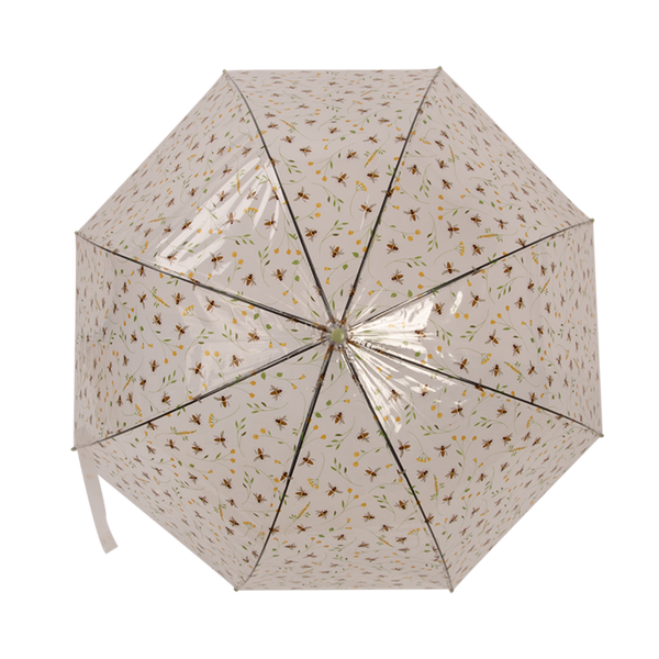 Transparenter Regenschirm mit Bienendruck