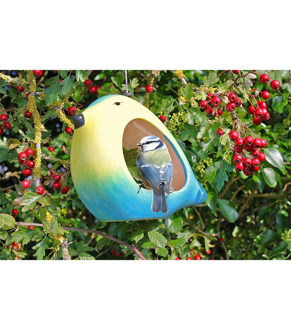 Blaumeisen-Futterspender aus Keramik