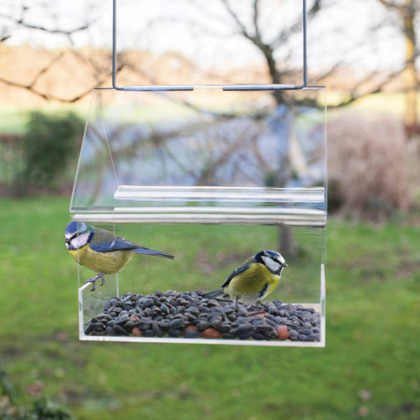 Acryl Hängefuttertisch transparent