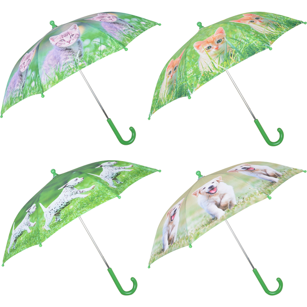 Kinder Regenschirm Welpen und Kätzchen Arsch.