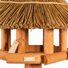 Voederhuis op Paal Struis - Rieten Dak - Bruin - 200x90x90 cm