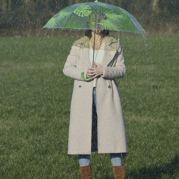 Regenschirm transparente Dschungelblätter