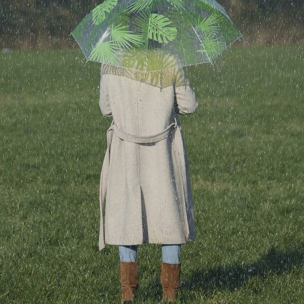 Regenschirm transparente Dschungelblätter