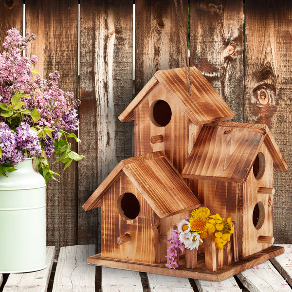 Decoratief Vogelhuis met 3 Huisjes | Relaxdays – foto 2