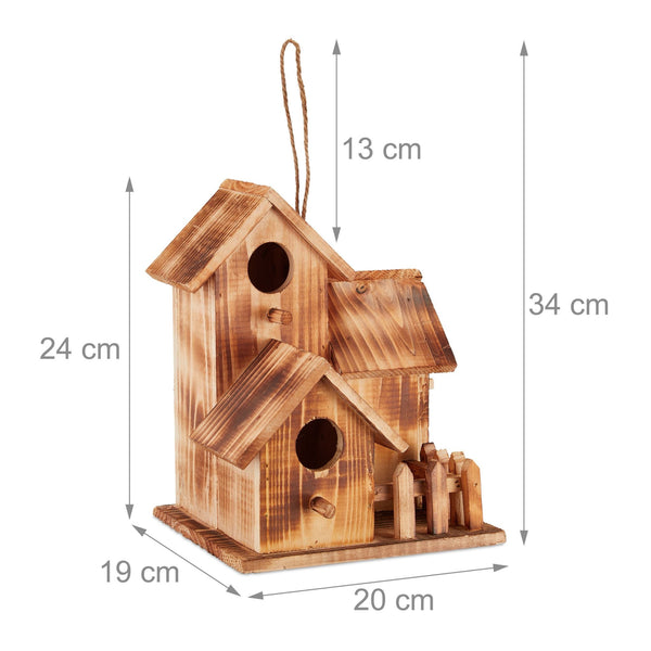 Decoratief Vogelhuis met 3 Huisjes | Relaxdays – foto 3