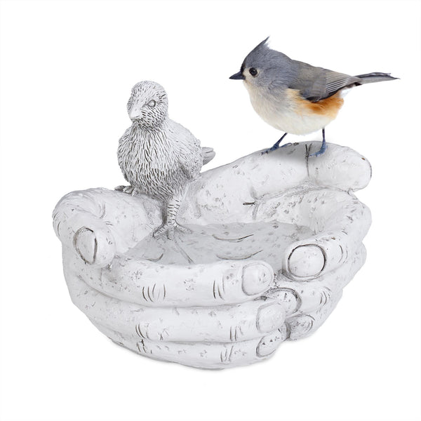 Vogelbad Hände Kunststein