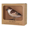 Vogelbeeldje Ringmus – Handgesneden Houten Decoratievogel | DecoBird Wildlife Garden – foto 3