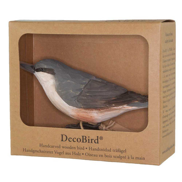 Vogelbeeldje Boomklever – Handgesneden Houten Decoratievogel | DecoBird Wildlife Garden – foto 3